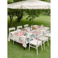 thumbnail image 5 of 52x70 Inch Outdoor Tablecloth with Umbrella Hole Zipper Rectangle Vintage Floral Rectangular Tablecloths Outside Waterproof Watercolor Farmhouse Botanical Flowers Patio Table Cover for Picnic Party, 5 of 8