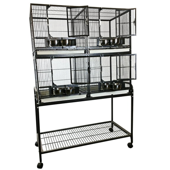 4020-2 Black Double Stack Breeder Bird Cage, by A&E Cage Company
