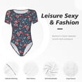 thumbnail image 6 of Uemuo Gnome Love USA Pattern Women's One Piece Short Sleeve Swimsuit Rash Guard Surfing Modest Quick-drying Swimsuit Beach Essentials-Small, 6 of 9