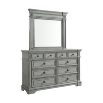 Picket House Furnishings Brookstone Dresser and Mirror Set in Aged Grey