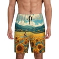 thumbnail image 1 of Fotbe Field Style Bicycle Young Sunflower Pantalones Cortos de Pijama para Hombre, Ropa de Dormir, Pantalones de Pijama Cortos para Hombre-Medium, 1 of 6