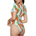 thumbnail image 3 of Naloa Cartoon Carrot Women's Short-Sleeved Onesie, One-Piece Swimsuit for Parties, dates, clubs - Large, 3 of 9