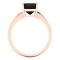 thumbnail image 4 of Clara Pucci 14K Rose Gold Solid Gold Onyx Solitaire Anniversary Ring for Women - 2 cttw Asscher Cut, 4 of 8