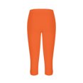 thumbnail image 5 of Summer Savings Clearance! Stamzod Womens Leggings Summer Solid Color High Waisted Stretch Capri Leggings Casual Slim Fit Plus Size Capris for Women Orange B S, 5 of 6
