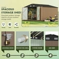 thumbnail image 5 of Homall 10x10ft Outdoor Metal Storage Shed with Lock, Durable Steel Backyard Shed, Brown, 5 of 7