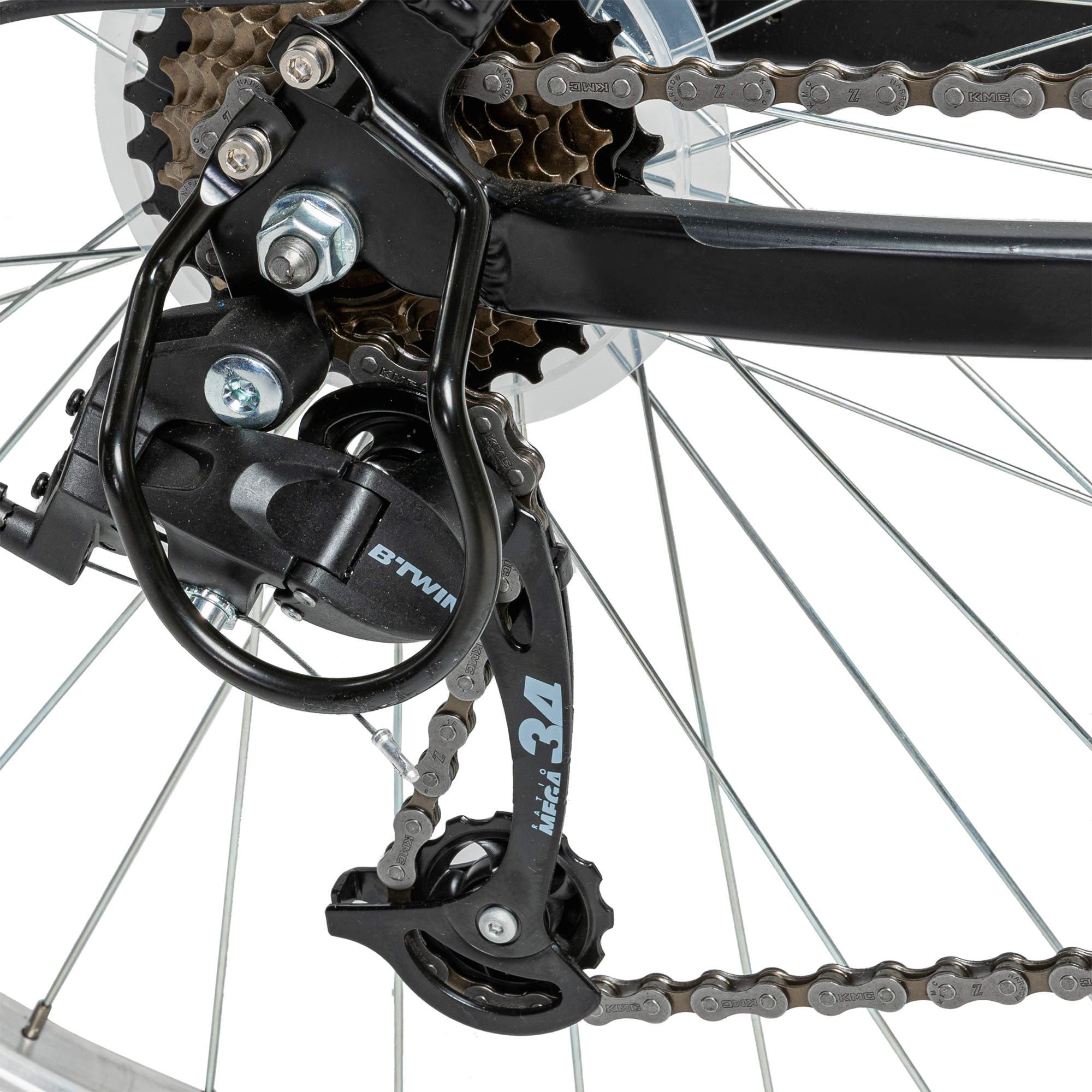 Decathlon Rockrider ST50, 21 Speed Aluminum Mountain Bike, 26", Unisex Black, Medium - image 7 of 13
