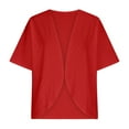 thumbnail image 5 of Htigea Women's Kimono Cardigan Eyelet 3/4 Sleeve Open Front Cardigans Lightweight Summer Beach Cover Ups Red XL, 5 of 7