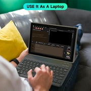 2 in 1 Tablet, 10 inch Tablet Android Tablets PC with Keyboard Case Mouse Stylus, 4GB RAM+64GB ROM 512GB Expandable Tableta Computer, 10.1 IPS Screen, 2+8MP Dual Camera, WiFi BT Google Play.