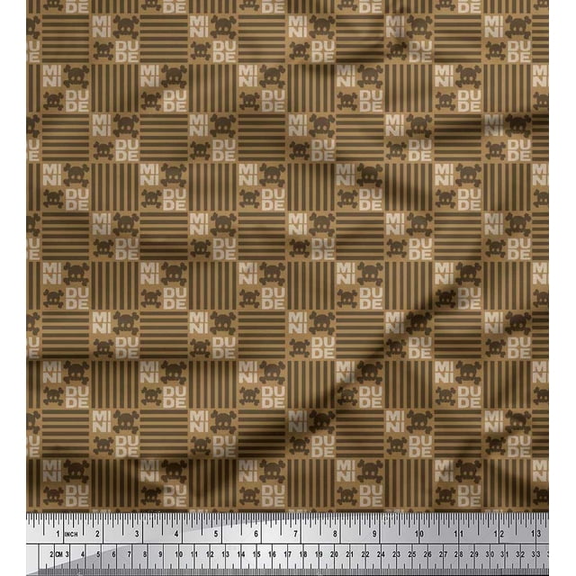 Soimoi Cotton Voile Fabric Text,Skull & Check Decor Fabric Printed Yard 56 Inch Wide
