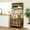 Rustic Brown, variant on HOMCOM Baker's Rack with Power Outlet, Coffee Bar Cabinet with Storage Shelves, Microwave Stand with Louvred Door Cabinets, Rustic Brown