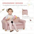 thumbnail image 4 of Qaba Ergonomic Foam Kids Sofa with Inner Toy Storage Chest, Velvet Kids Couch with Soft Arms, Children's Lounge Furniture, Pink, 4 of 9