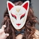 thumbnail image 5 of Máscara japonesa Kitsune para disfraz de Halloween, máscara de Cosplay de zorro aterrador para fiesta de baile de máscaras, máscara facial de gato blanco, 5 of 6