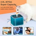 thumbnail image 6 of Cat Water Fountain, 2L/68oz Pet Water Fountain for Cats Inside, Automatic Dog Drinking Dispenser with Replacement Filters Quiet Pump LED Lights, Cats Dogs and Birds Use, Green, 6 of 7
