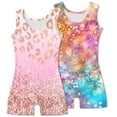 thumbnail image 2 of Aideaone 2 Pack Gymnastics Leotards for Girls Sparkly Toddler Biketards with Shorts Kids Unitard Dance Sportswear 3-10T, 2 of 3