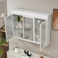 thumbnail image 2 of 3 Door Arched Wall Mounted Glass Cabinets for Kitchen, Living Room and Bathroom(White), 2 of 13