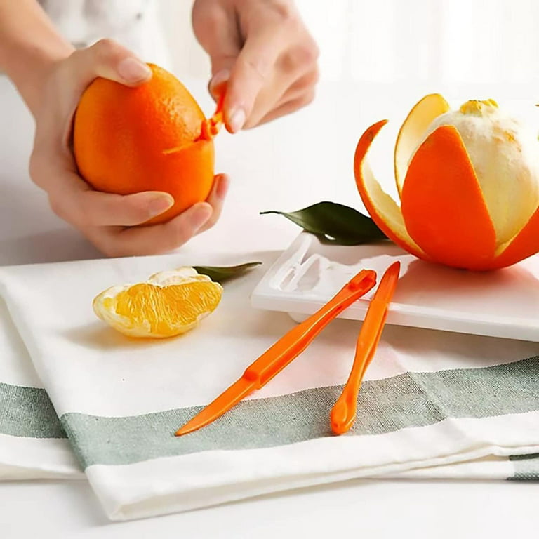 MMolecule 10PCS Orange Citruses Peelers Citruses Remover Safes Plastic Easy Slicer  Cutter Lemon Cutter Peeler Remover Opener 
