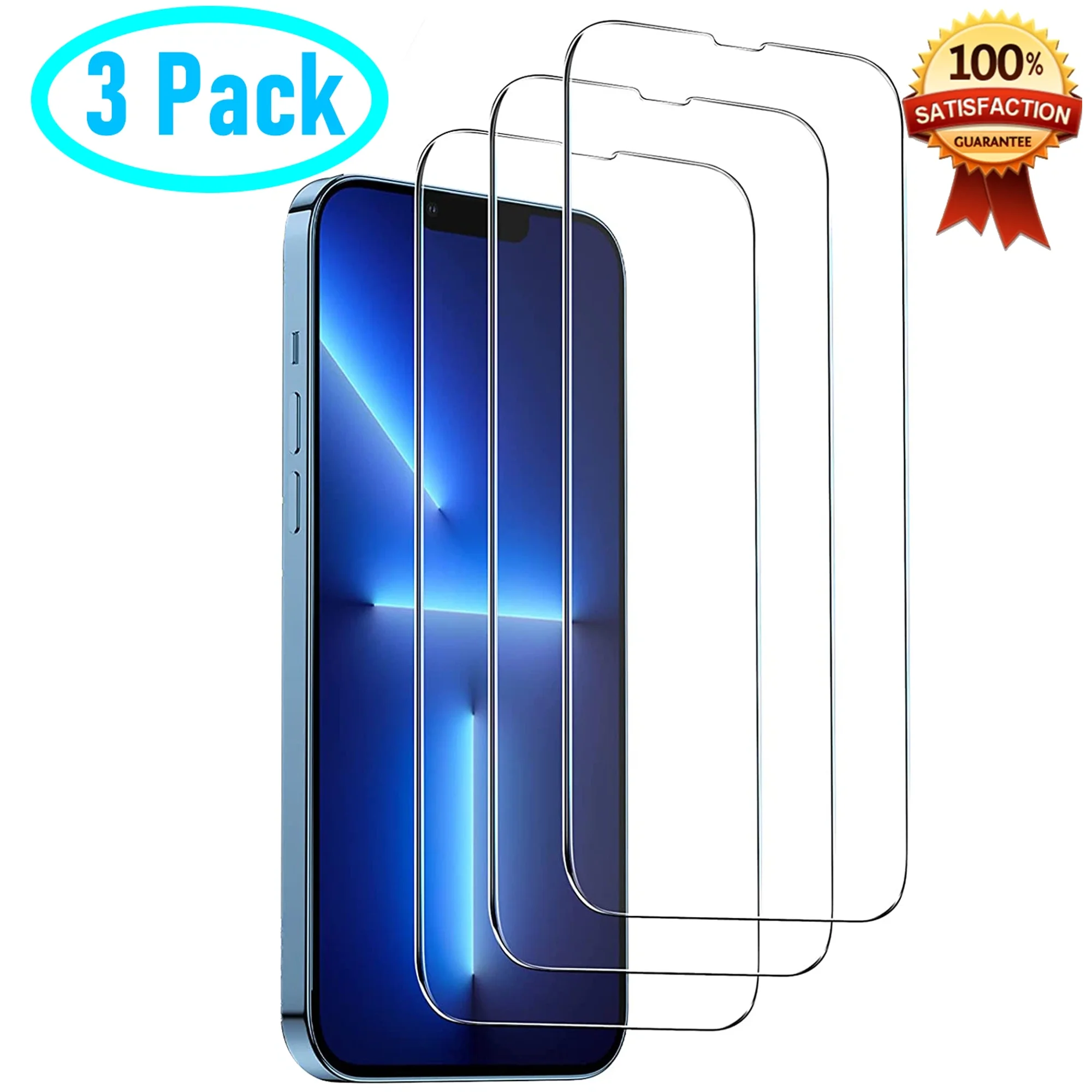 iPhone XS Max Crystal Clear Tempered Glass Screen Protector, Strong 9H Hardness, Edge-to-Edge Coverage, Scratch Resistant, Fingerprint Resistant - Pack of 3