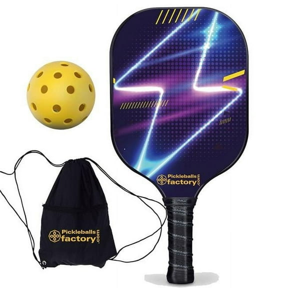 Pickleball Factory PB00022-9-G Near Me Pickleball Paddles - Lightning Home Pickleball Court, Best Outdoor Pickleball Balls, Glassfiber Graphite