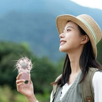 Needhep Small Pocket Fan,Hand Fan, Remote Fans for Bedroom, Personal Cooling Fan, Mini Rechargeable Fan (Pink)