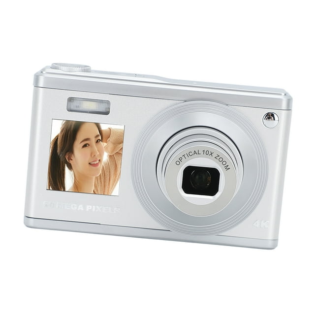 Cámara Compacta, Cámara Digital 4K Pantalla IPS HD Dual Zoom óptico 10x Enfoque Automático Cámara Digital Compacta Retro Con Lente Telescópica Para Fotografía De Viajes
