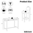 thumbnail image 5 of 3 Piece Dining Table Set,Kitchen Table Set 2,Bar Dining Table Set with 2 Upholstered Chairs for Small Spaces, Apartment,Pub,Gray, 5 of 7