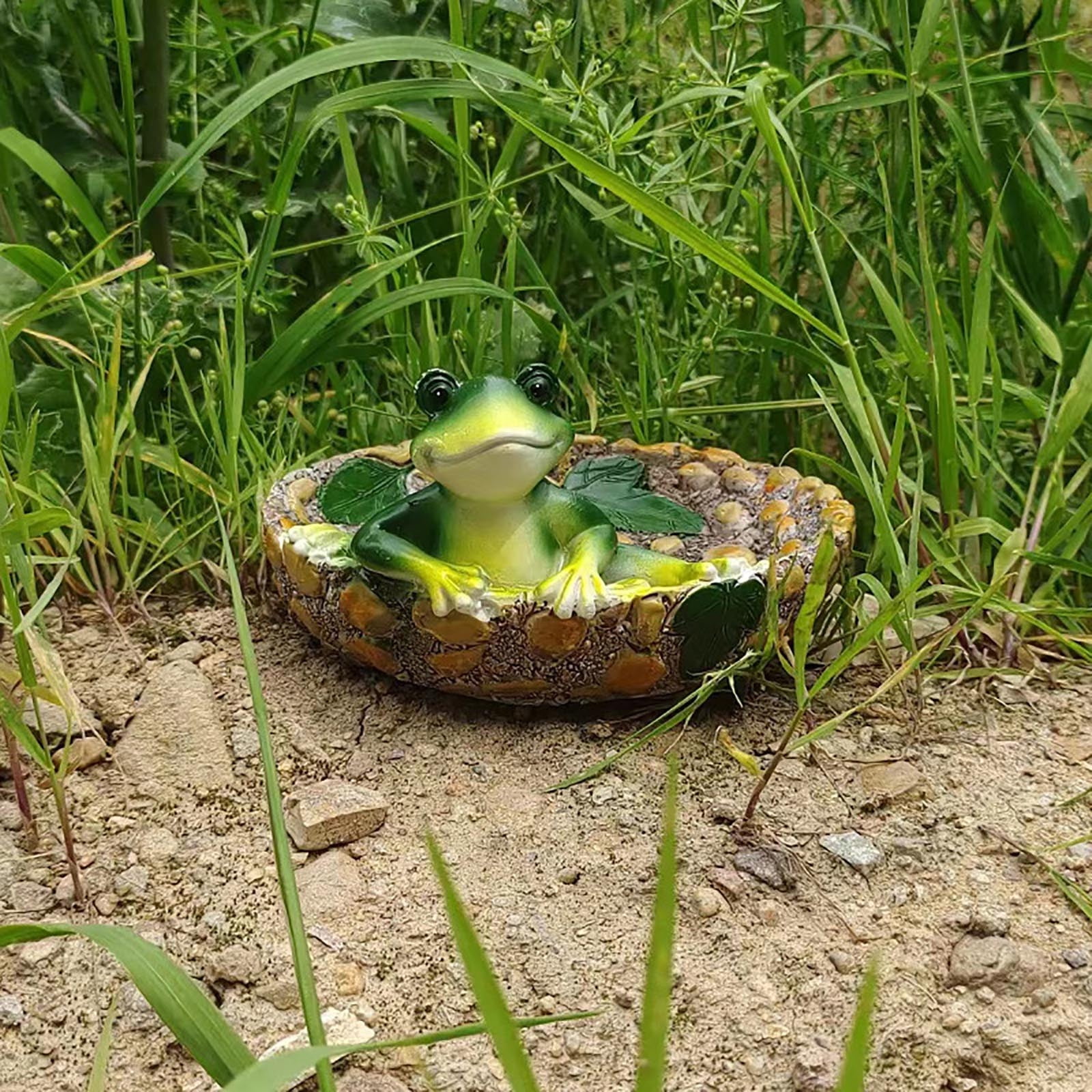 Hummingbird Feeder,Hummingbird Feeders for Outdoors,Outdoor Leaf Shaped Bird Bath & Feeder Bowl, Resin Hedgehog Decor Birdbath, Weather-Resistant Garden Yard Patio Outdoor Decor(MulticolorBeige)
