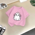 thumbnail image 4 of NIEWTR Girls Kids halloween Crew Neck Short Sleeve Cartoon Holiday Print Soft Loose Halloween Casual Tee Tops Lovely Tops(13-14 Years), 4 of 5