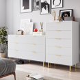thumbnail image 6 of Danolapsi White 6 Drawer Dresser for Bedroom,56” Large Double Dresser with Wide Drawers,Wood Dresser with Metal Legs,Modern Chest of Drawers, Wide Dresser Organizer for Closet,Living Room,Hallway, 6 of 8