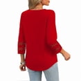 thumbnail image 6 of Ronuti Womens 3/4 Sleeve Tops Ladies Blouses Crew Neck T Shirts for Women Loose Fit Tunic Tops, 6 of 9