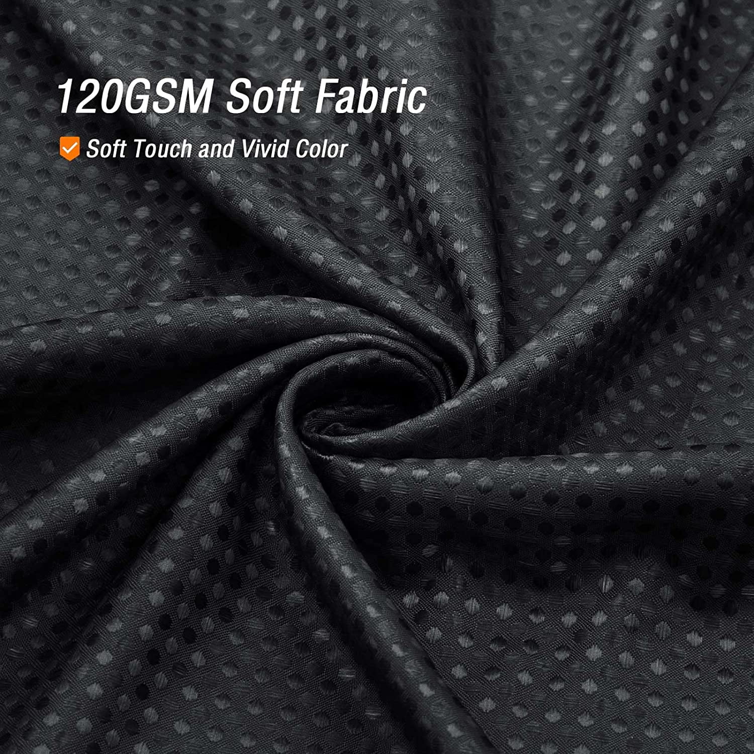 Shower Curtain 72 x 84, Tall Black Ombre Shower Curtain for Bathroom, Waffle Weave Fabric Shower Curtain Set with Hooks, Water Repellent, Machine Washable