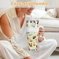 thumbnail image 5 of Chicken 40oz Tumbler with Handle and Straw, Rooster Hen Cup Coffee Mug Stainless Steel Insulated Water Bottle, Yellow Chicken Gifts for Chicken Lovers Women Birthday Christmas, 5 of 6