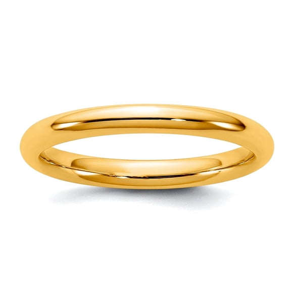 14k Solid Yellow Gold 2.5mm Standard Comfort-Fit Band Size 11.5 Ring for Women and Men - 3.3 Grams