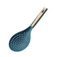 thumbnail image 3 of Colador de malla, colador de cocina con mango, cuchara anti escaldado, colador de alimentos, cuchara de pasta con mango largo para albóndigas, pasta azul BLESIY colador de cocina, 3 of 8