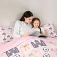 thumbnail image 4 of Manfei Cartoon Princess Castle Twin Comforter Sets,Pink Kawaii Bowtie Bedding Set,Pink Reversible,2pcs,1 Comforter and 1 Pillowcase, 4 of 7