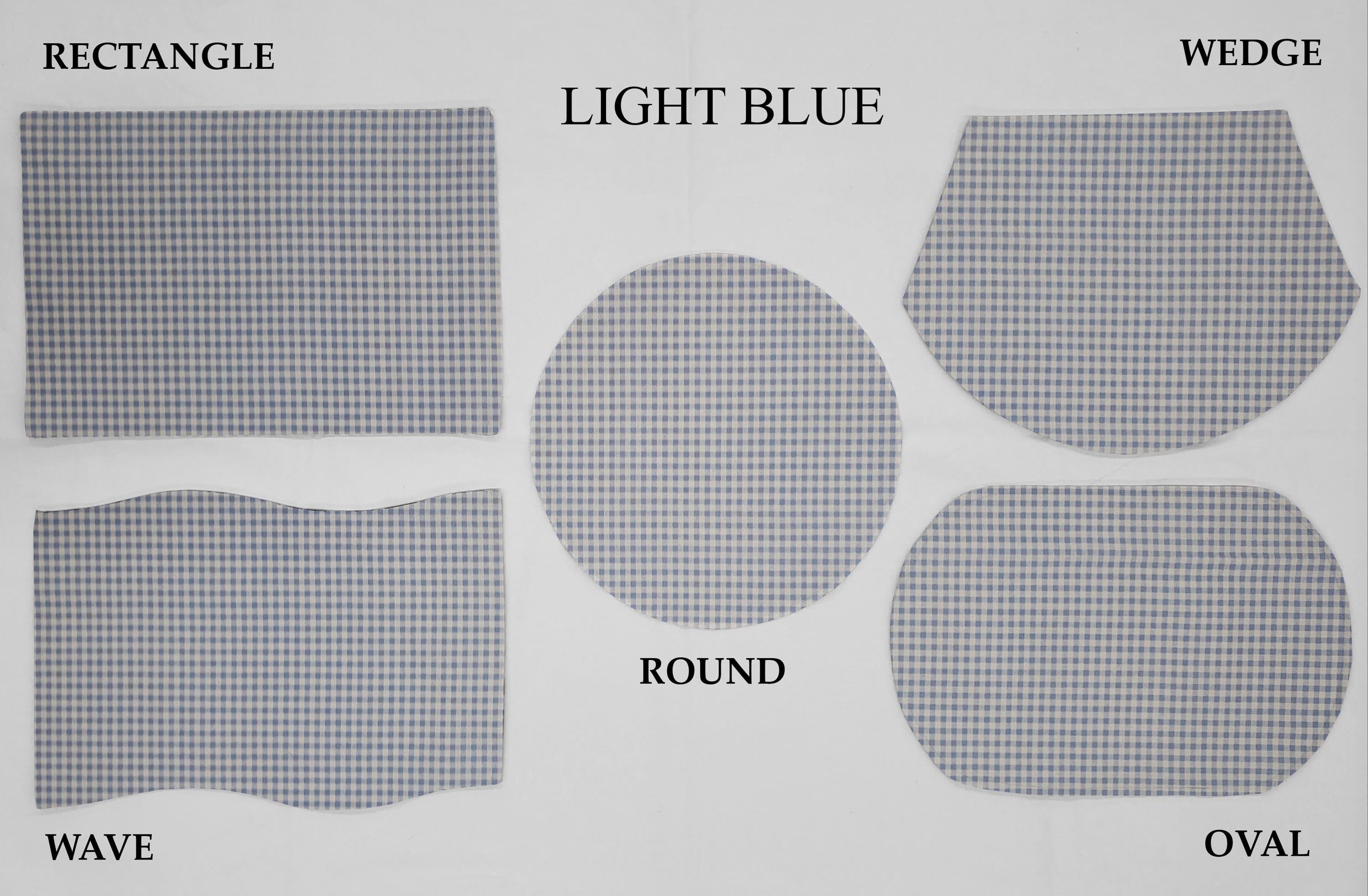 Checked Gingham Placemats by Penny's Needful Things (Round - Set of 4) (Light Blue)