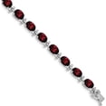 thumbnail image 1 of 14K White Gold Garnet Bracelet (Width 5) (Length 7) - Jbsp, 1 of 5