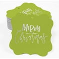 thumbnail image 2 of Inkdotpot Pack Of 50 Merry Christmas Paper Tags DIY Craft Bracket Shape Real Silver Foil Hang Tags, 2 of 7