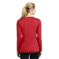 thumbnail image 2 of Sport-Tek Ladies Long Sleeve PosiCharge Competitor V Neck Tee-XL (True Red), 2 of 6