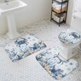 thumbnail image 3 of Ocean Crab Bathroom Rugs Set Blue Yellow Sea Star Shell Coral Blue Non Slip Absorbent Soft Bath Mats 3 Piece Set with Bathroom Rug, U-Shaped Floor Mat, Toilet Seat Cover Small Size, 3 of 9