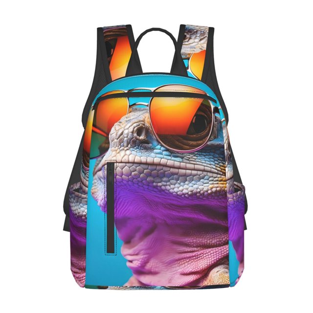 Fotbe Lizard With Sunglasses Colorful Mochila Ligera para Hombres y Mujeres - Duradera y Resistente al Agua, Ideal para Escuela, Trabajo, Viajes y Uso Diario