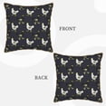 thumbnail image 3 of Fotbe Cartoon Rooster Pattern Velvet Decorative Throw Pillow Covers with Elegant Piping, Soft Plush Cushion Cover for Sofa, Bed, Car, Office-16"x16", 3 of 8