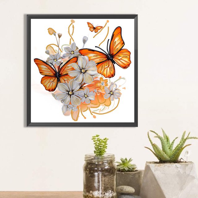 Pintura de diamante 5D JShteea Decoración de mariposa 30x30cm