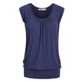 thumbnail image 5 of Made by Johnny Women's Solid Short Sleeve Sweetheart Top XXL NAVY, 5 of 7