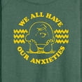 thumbnail image 3 of Peanuts - We All Have Our Anxieties - Women's Lightweight French Terry Long Sleeve Shirt, 3 of 6