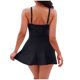 thumbnail image 4 of Traje de baño de bikini de malla con tirantes sin espalda de color sólido para mujer, traje de baño de nailon para mujer, 4 of 6