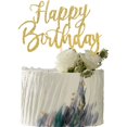 thumbnail image 3 of Decoración para Pastel YUINYO Handmade Glitter Feliz Cumpleaños Dorado, 3 of 5