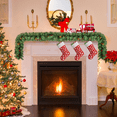 thumbnail image 3 of Himaly 6ft Christmas Garland, Artificial Green Christmas Vine Plants for Home Fireplace Mantle Staircase Christmas Decorations, 3 of 11