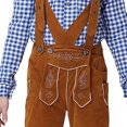 thumbnail image 3 of Trikvn Boys Bavarian Traditional Costume Plaid Long Sleeve Shirt and Suspender Shorts Set with Embroidery Details Classic Lederhosen Outfit for Halloween Party, 3 of 6
