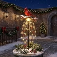 thumbnail image 5 of Cardinal Solar Garden Stake Light with Waterfall LED, Red Bird Memorial Sympathy Decor, Snowflake Winter Outdoor Yard Light for Christmas Pathway, 5 of 8