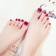 thumbnail image 6 of UDIYO 24Pcs Women DIY Foot Decor Wine Red Toenail Sticker Fake Nail Tip Art Decoration, 6 of 7